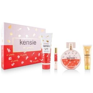 FRAGRANCE GIFT SET 4 PIECE KENSIE ROSY BLOOM FOR WOMEN NEW BIRTHDAY CHRISTMAS